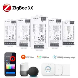 Controller LED ZigBee 3.0 Pro – 3 In 1 RGBCCT/RGBW/RGB 20A, Compatibile Con Alexa E App Tuya Smart