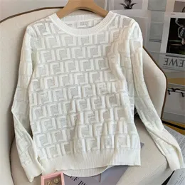 Kadın Sweaters Tasarımcı Sweater Tasarımcı Kadın Kazak Yuvarlak Boyun Sıradan Sweaters Moda Saf Pamuk Mektup Örgü Yüksek Kaliteli Kadın Giyim S-L