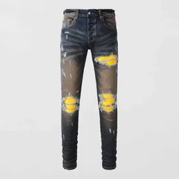 DHgate.com:Mens Deep Blue Ripped Jeans - Slim Fit Stretch
