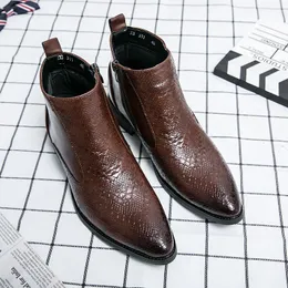 Pointed Toe Chelsea Boots Mens, Large Size Leather Ankle Boots for Men,  High Top, Zipper Closure, Sizes 38-48, Ideal for Everyday Wear