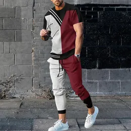 Mens Summer Short Sleeve Suit Set Stylish 2-Piece Tracksuit Shop Now!