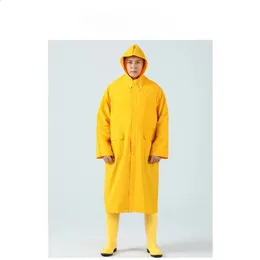 Ladies Long Raincoat Durable Yellow PVC Rain Coats, Plus Size