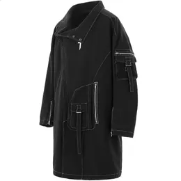 Irregular N Techwear Style Punk Hip Hop Trench Coat Mens