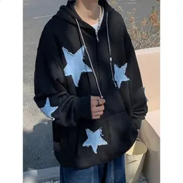 トップス ARAKI 24AW SINREI STAR SWEAT 2 Mens Y2k Star Patch Zip Up Hoodie - Oversized 90s Streetwear