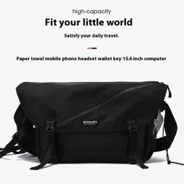Casual Nylon Messenger Bag for Men Durable Water Resistant Sling Crossbody Shoulder Bag for School Work Travel