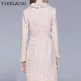 Slim Fit Pink Tweed white dress with Tassel Detail for Women Slim Fit Pink Tweed white dress with Tassel Detail for Women