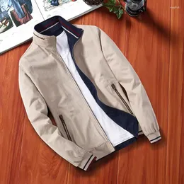 Windbreaker Jackets for Men Stylish Double sided Cotton Bomber Jacket with Zipper
