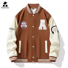 Retro Embroidered Hip Hop Varsity Jacket - Long Sleeve Baseball