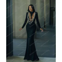 Elegant Beaded Mermaid Evening Gown: Premium Quality Satin, Long