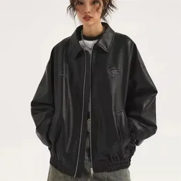Black Leather Jacket Men Women, 2024 Stylish Loose Fit Vintage PU Coat Black Leather Jacket Men Women, 2024 Stylish Loose Fit Vintage PU Coat
