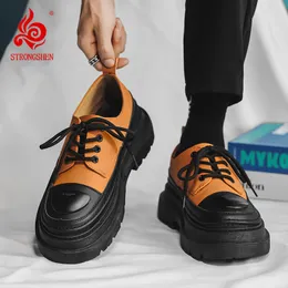 Zapato Resistente, Calzado De Cuero De Empalme Clásico: Zapatos De