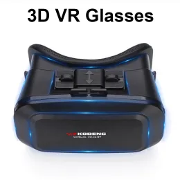デバイス3D VRメガネkodeng vrメガネポータブルトラベル仮想リアリティメガネiOSおよびAndroidの非球面レンズフォーカス調整