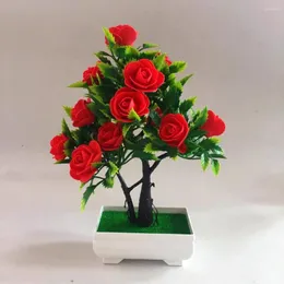 Decorative Flowers Artificial Fake Potted Flower Plant Bonsai Outdoor/Indoor/Garden Home Birthday Party Decorations Wedding Engagement