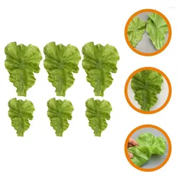 Decorative Flowers 6pcs PU Realistic Highly Simulated False Lettuce Leaf Artificial Vegetable Decors Simulation Leaves Props