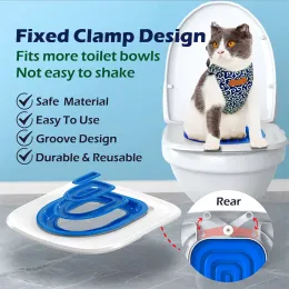 Lådor repeterbara kattkattning grop. Clip Design Trainer Fixed Arm Cat Litter Tray Pet Cat Toalett Front Card Site Justerbar toalett