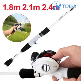 Varas 1.8/2.1/2.4m Vara de pesca de carbono Ultra curta Telescópica Rock Vara de pesca Forte capacidade de rolamento para riachos de rio Equipamento de pesca