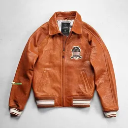 Avirex Black Lapel Sheepskin Leather Jacket 캐주얼 운동 비행 정장 1975 USA 6879RDD 2024 Man USA 재킷을위한 디자이너 재킷 349