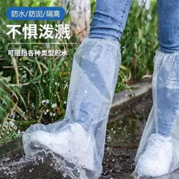 Disposable Rain Shoe Covers, Waterproof, Non Slip, Transparent Plastic Foot Covers for Children's Outdoor Wear, Thickened, Wear-resistant, and Rainproof