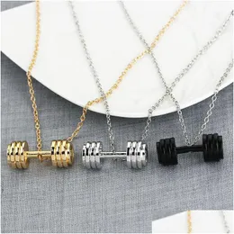 Pendant Necklaces Fashion Interest Barbell Designer Necklace Woman South American Style Gold Sier Plated Mens Accessories Jewelry Fo Dhigd