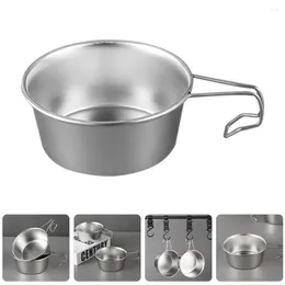 Bowls Stainless Steel Salad Bowl Soup With Handle Handles Cookware Camping Cup Collapsible Cooking For Foldable Cups