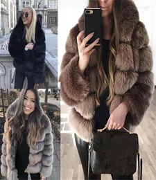 New Style Thick Warm Fur Faux Fur Winter Outwear Women Black Brown Dark Grey Slim Short Plus Size Faux Leather Coat and Jacket 2011740384