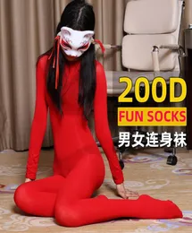 Socks Hosiery Sexy Tights Crotchless Thickened Bodystocking Full Body Women Pantyhose Longsleeve Open Crotch Strap Lingerie Ted6975393