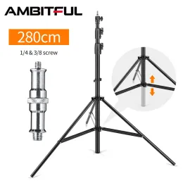 Brackets Improved 2.8 Meter / 9 ft Heavy Duty Impact Air Cushioned Video Studio Light Stand Telescopic Support in the Middle More Stable