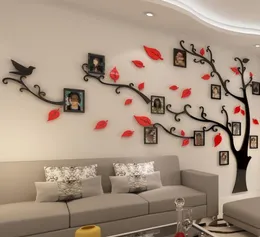 Famiglia Po Wall Sticker Decorazioni per la casa Wall Stricker Albero Soggiorno TV Sfondo 3D Cornice in acrilico Decalcomanie4938224