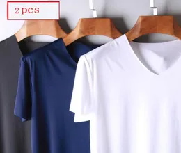 Men039S Kort ärm T -skjortor Kyler snabba torra topp Tees Summer V Neck Pure Tshirts andningsbara smala passformar för hane 2pcslot1733072