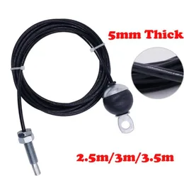 25m3m35m Gym Steel Cable Wire Rep 5mm tjocka tunga delar Tillbehör med boll för att lyfta träningskiva hem fitness2574878