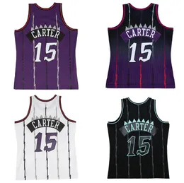 Maglia da basket cucita # 15 Vince Carter 1998-99 06-07 maglia Hardwoods classica maglia retrò Uomo Donna Gioventù S-6XL