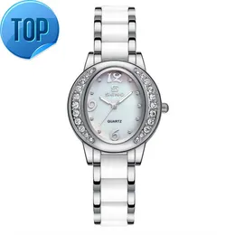 الساعات الماس السيدات للسيدات مع سبيكة وفرقة بلاستيكية Crystal Women Watchens Watch Ceramic Watch