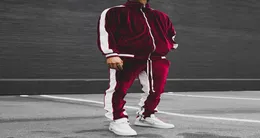 Homens joggers terno define ouro veludo agasalho homem marca primavera outono esporte terno masculino hoodies calças roupas esportivas quentes x01243632824