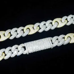 Armband halsband Mossanite Factory Pris 925 Silver Diamond Infinity Cuban Link Necklace Bling Iced Out 15mm Moissanie G-Link Cuban Chain and Armband