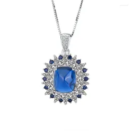 Dangle Earrings S925 Silver Fashion Colorful Treasure Sugar Tower Diamond Pendant Necklace Main Stone 10 12 Simple Style