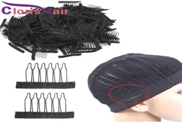 Stainless Steel Lace Wig Clips 6 Teeth Polyester Durable Cloth Wig Combs For Hairpiece Caps Wig Accessories Hair Extension Tools 16997572