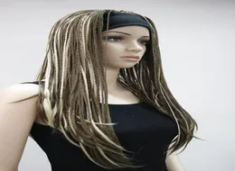 High quality Fashion Brown mixed 34 wig with headbands straight long braid half Braids Women039s wig9038621