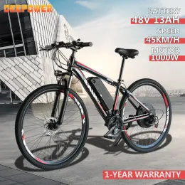 Велосипед DEEPOWER 29-дюймовый электрический горный велосипед 48 В 1000 Вт с литиевым питанием для велосипеда из алюминиевого сплава с амортизатором внедорожника