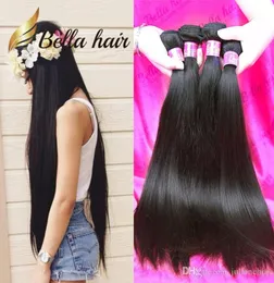 Bella Hair 4 Stück 11A Doppelschuss, ein Spender, brasilianisches 100-Jungfrau-Menschenhaarbündel, peruanisches, gerades Gewebe, unverarbeitet, rohes indisches Haar, 5493916