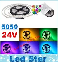 24V Led Strips Light Flexible Tape Lights 60LEDsm 5M 300LEDs SMD 5050 RGB Led Rope Lights 5MReel Waterproof3303184