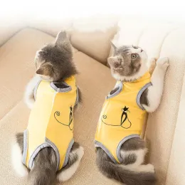 Roupas de esterilização para gatos, primavera verão, cirurgia antilicking após recuperação, cuidados com animais de estimação, roupas respiráveis para desmame de gatos