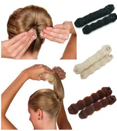 2PCSSet Women Hair Styling Tidigare Magic Sponge Bun Maker Donut Ring Shaper Foam Braider Tool for Girl039S DIY Hair Style2977503