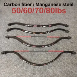 Bow Arrow 50-80 kg mangan stål/kolfiberbågsskivor Jakter Bow and Arrows For Adult Outdoor Toy Cross Bow Blad Bowstring YQ240301