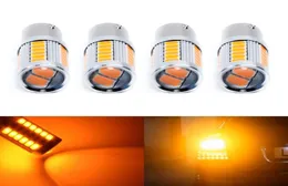 4x 1156 BAU15S PY21W LED CAR BULBS AMBER黄色33SMD 5730 5630高出力LEDターン信号灯駐車電球CarStyling3589317