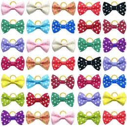 Akcesoria Nowe 100pcs/Partia Pet Zapasy dla piesa Pet Hair Bows gumowe opaski Pies Hair Akcesoria pielęgnacyjne dla małych psów