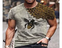 MEN039S Tshirts Baskı 2021 Yaz Karikatür Bee Leisure Sports Kısa Kollu Tshirt6399145