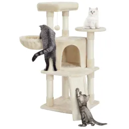 Torre di gatti professionisti graffiati con cestino per piccoli gattini, indoor, forniture, giocattoli per gatti, in modo che i gatti possano giocare felicemente a casa