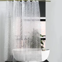 Modern Shower Curtain 3D Mildew Proof Bathing Curtains With Hook Waterproof Shower Screens Translucent Bathroom Home Decoration 240226