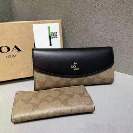 Designer plånbok kvinnors väska mode ny läder tryck lång handväska mångsidig delikat flerskikts kopplingsväska lyxiga vändmynt förvaringsväska