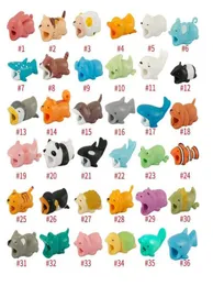 36 Styles Cable animal Bite Charger Cables Straps Protector Savor Cover for Cellphone Cute Animals Design Charging Cord Protective9957549